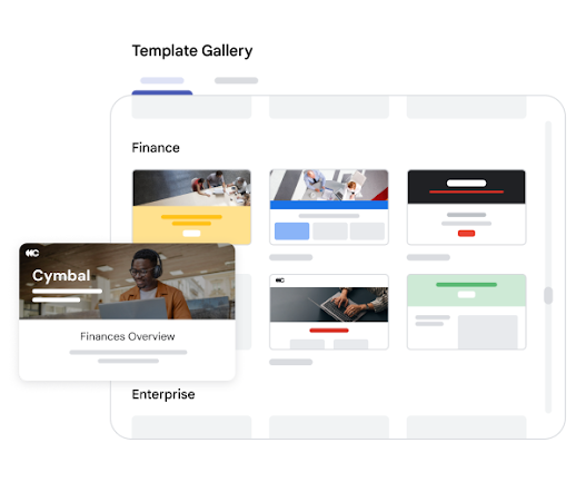 Template gallery highlighting a selected template