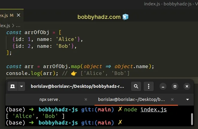 convert array of objects to array of values