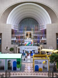 Ronald Reagan Building atrium with Google Public Sector booths