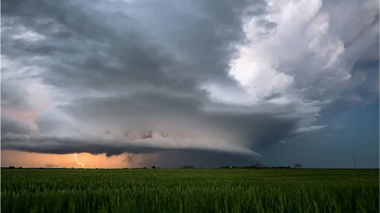 Landscape image of landscape that is currently has storm clouds