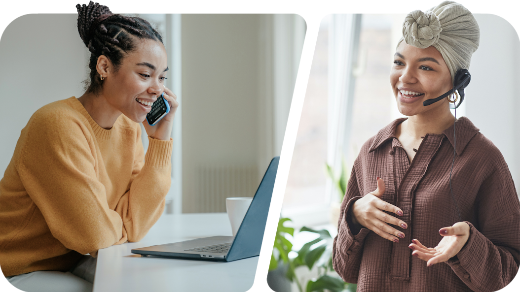 Um cliente do Google Ads conversa com um especialista amigável do Google Ads