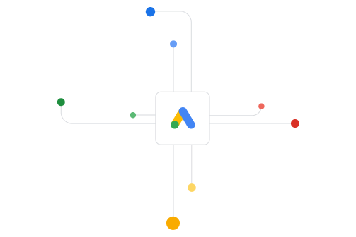 Lignes d’un circuit imprimé menant au logo Google Ads.